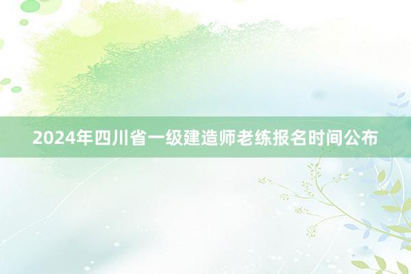 2024年四川省一级建造师老练报名时间公布